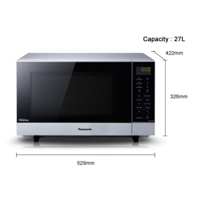Panasonic 27L Flatbed Solo Microwave – 900W Inverter Power - Silver - 2