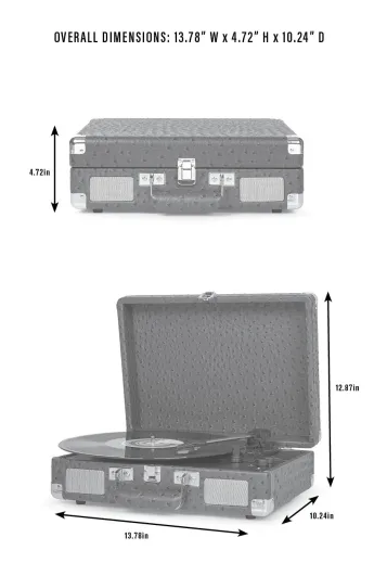 Crosley CR8005F Cruiser Plus Portable Turntable with Bluetooth - Navy thumbnail image