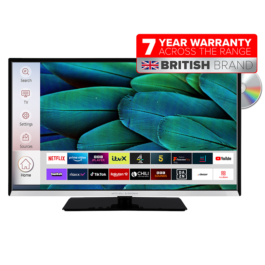 Mitchell & Brown JB24DVDS1811SMS 24" HD Smart LED/DVD Combi TV - with Free 7 Year Warranty  thumbnail image