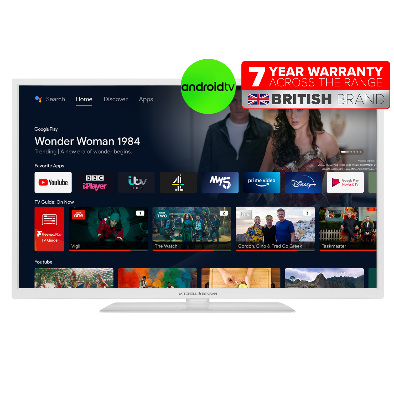 Mitchell & Brown JB24SM1811AW 24" HD Android Smart LED White TV - with Free 7 Year Warranty  - Limited Availability thumbnail image