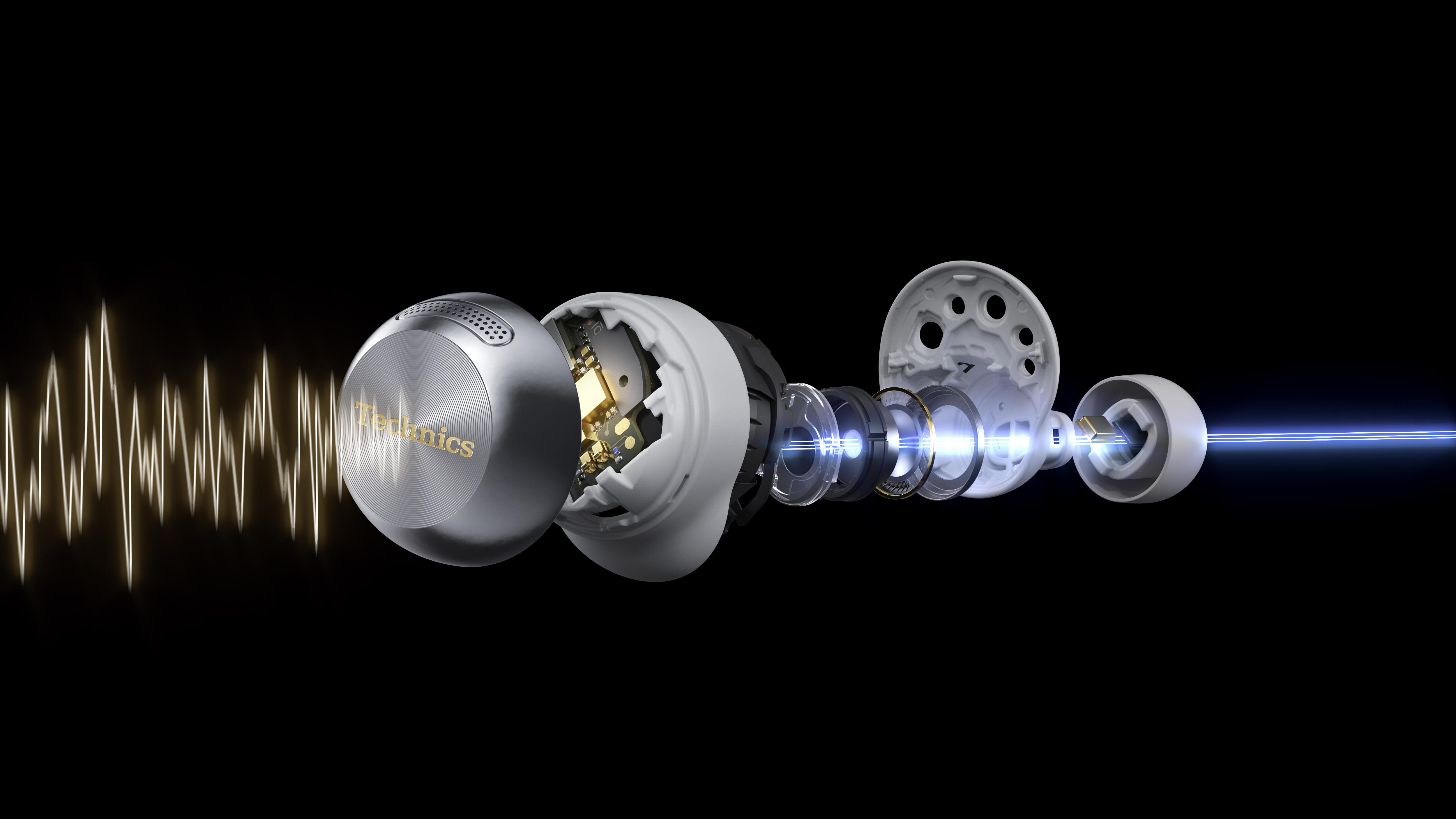Technics - EAH-AZ100ES - True Wireless Earbuds with Magnetic Fluid Driver - Silver thumbnail image