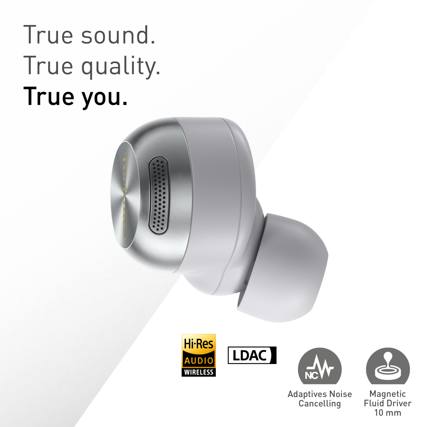 Technics - EAH-AZ100ES - True Wireless Earbuds with Magnetic Fluid Driver - Silver full image